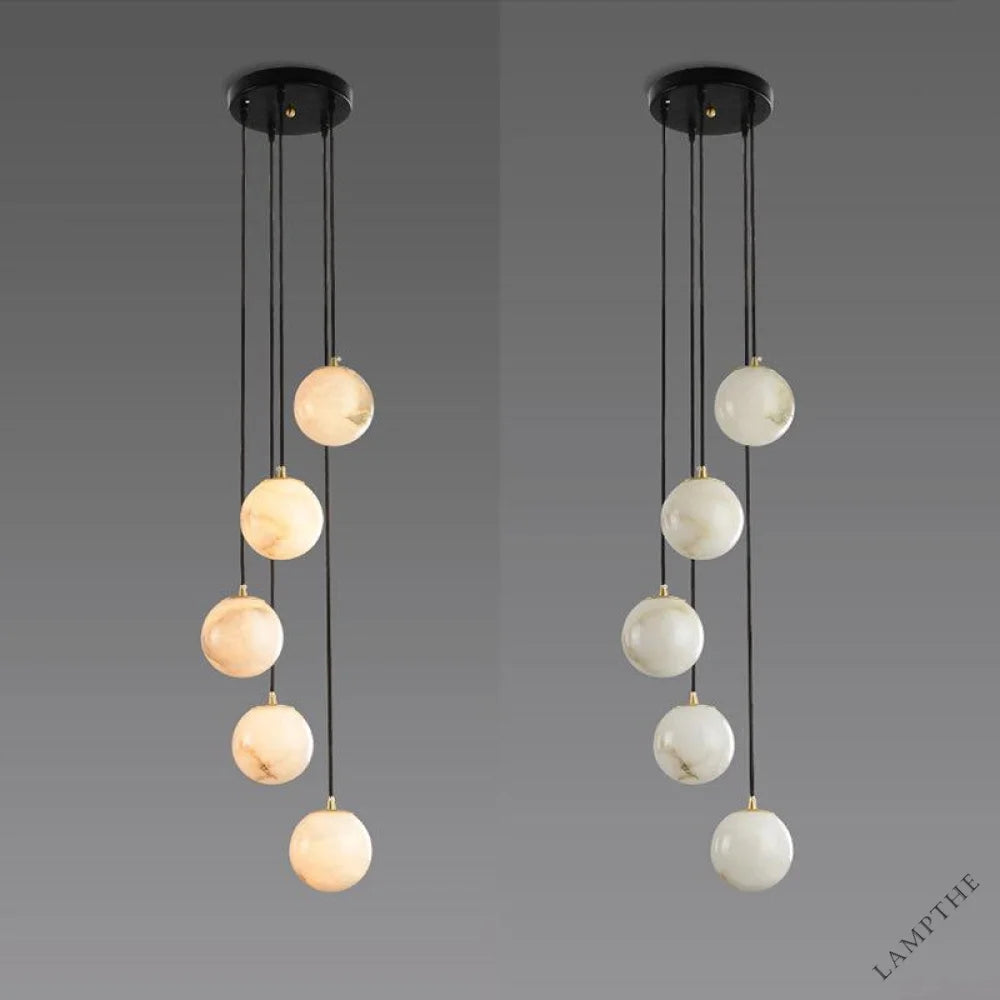 Alabaster Earth Art Chandelier