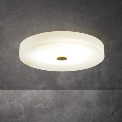 Alabaster Flush Mounted Round Led Chandelier - jchandelier