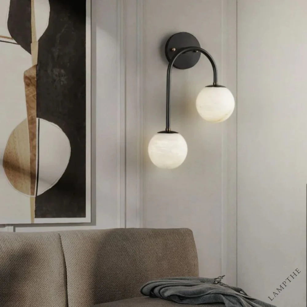 Alabaster Glo Modern Wall Sconce In Bedroom