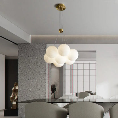 Alabaster Globe Art Pendant Chandelier