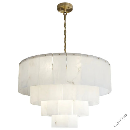Alabaster Modern Multi-Layer Round Chandelier 31"