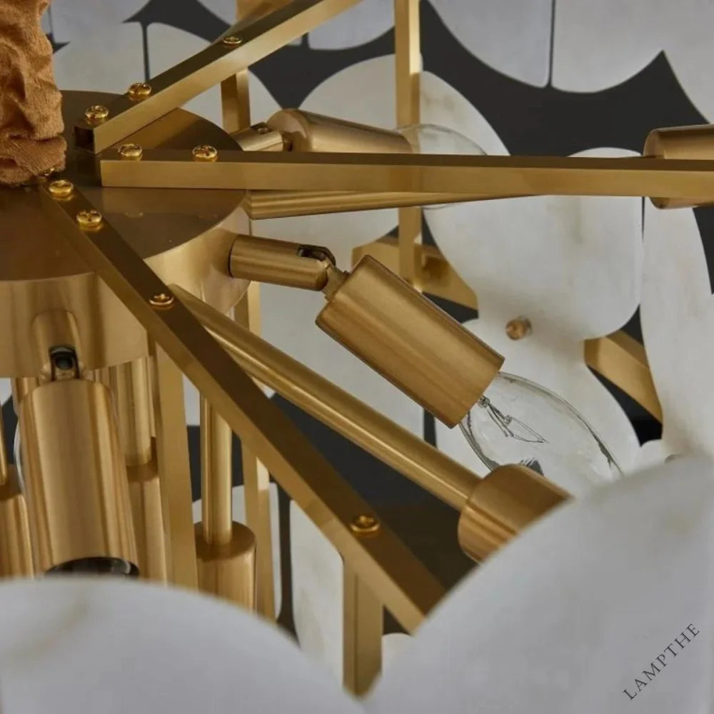 Alabaster Multi-Layer Butterfly Round Chandelier