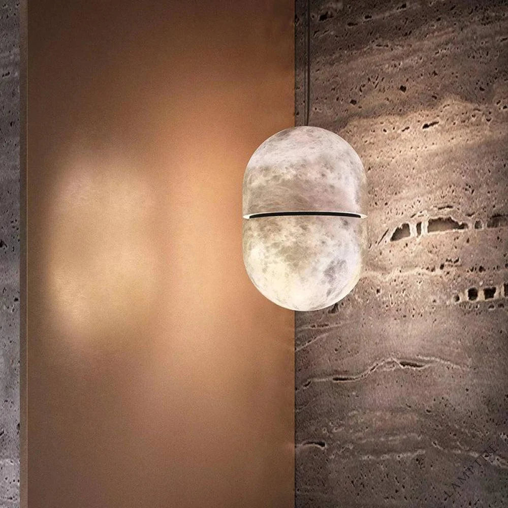 Alabaster Oval Art Pendant Light