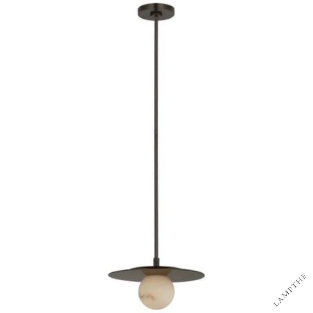 Alabaster Round Ball Pendant Lamp 12"
