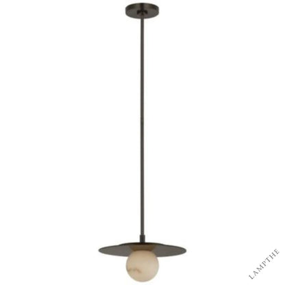 Alabaster Round Ball Pendant Lamp 12"