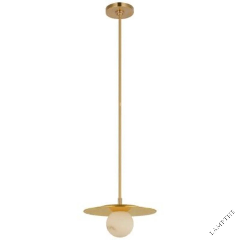 Alabaster Round Ball Pendant Lamp 12"