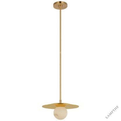 Alabaster Round Ball Pendant Lamp 12"