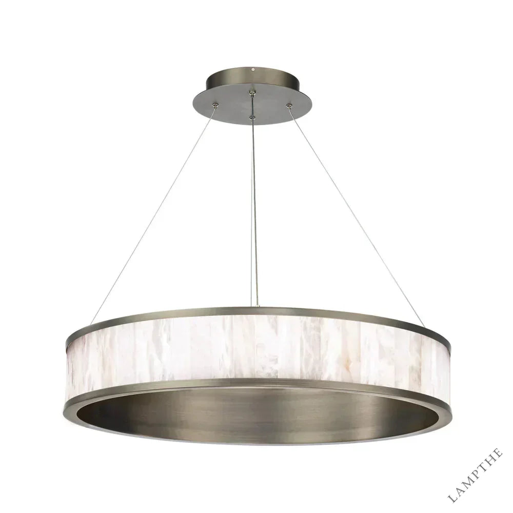 Alabaster Round Ring LED Chandelier 28"