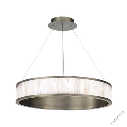 Alabaster Round Ring LED Chandelier 28"