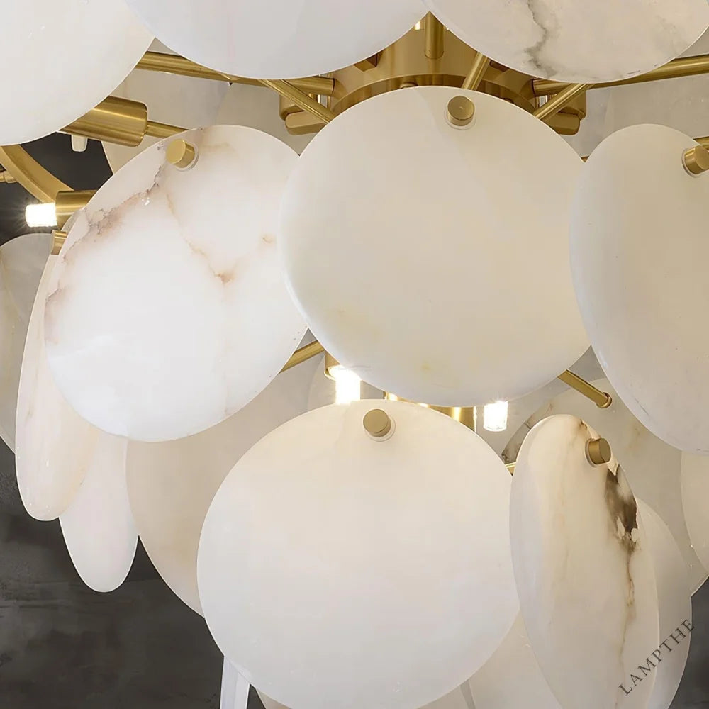 Alabaster Shell Brass Chandelier with 2/3/4/5/6 layer