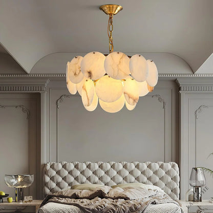 Alabaster Shell Brass Chandelier with 2/3/4/5/6 layer