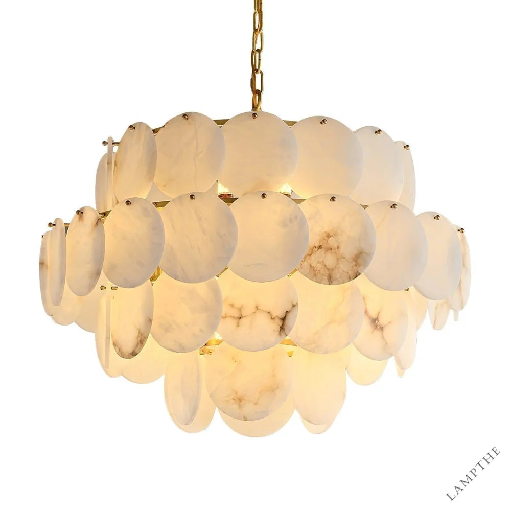 Alabaster Shell Brass Chandelier with 2/3/4/5/6 layer