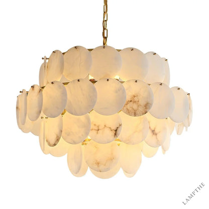 Alabaster Shell Brass Chandelier with 2/3/4/5/6 layer