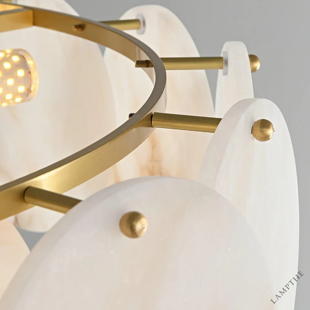 Alabaster Shell Brass Chandelier with 2/3/4/5/6 layer