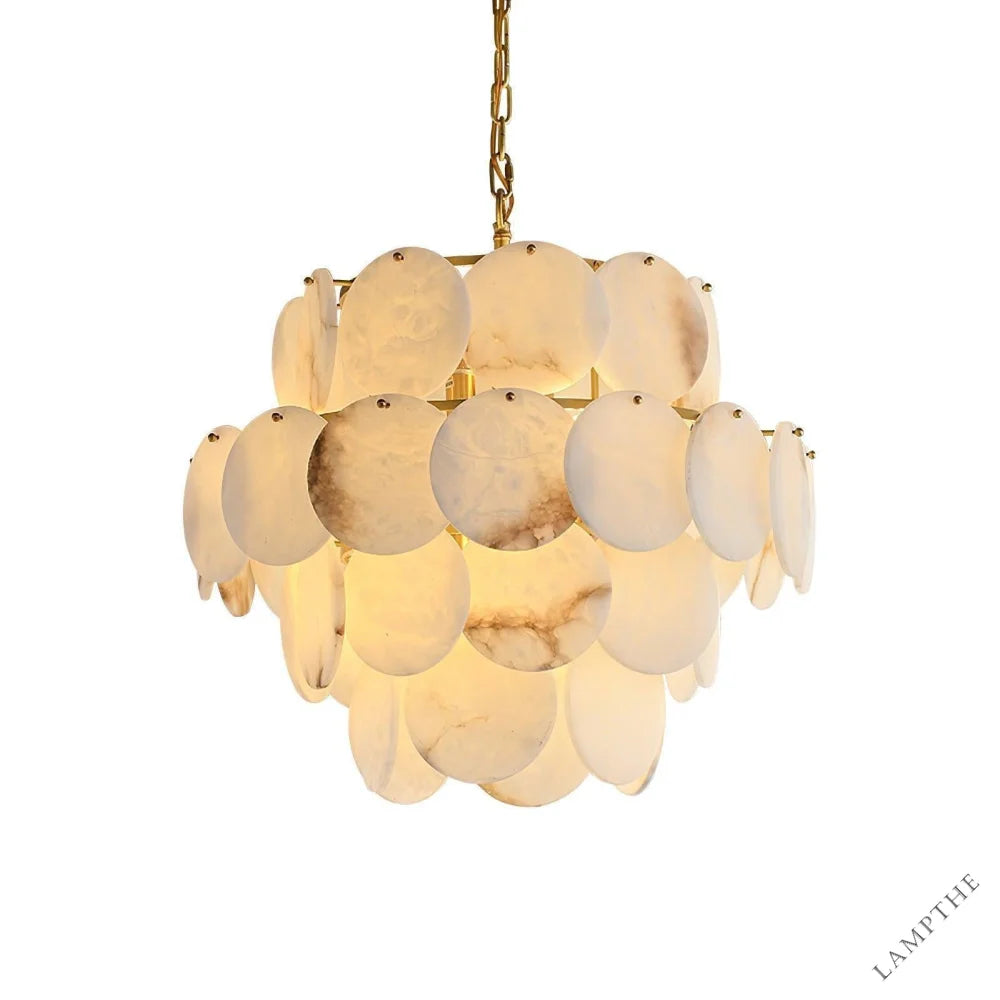 Alabaster Shell Brass Chandelier with 2/3/4/5/6 layer