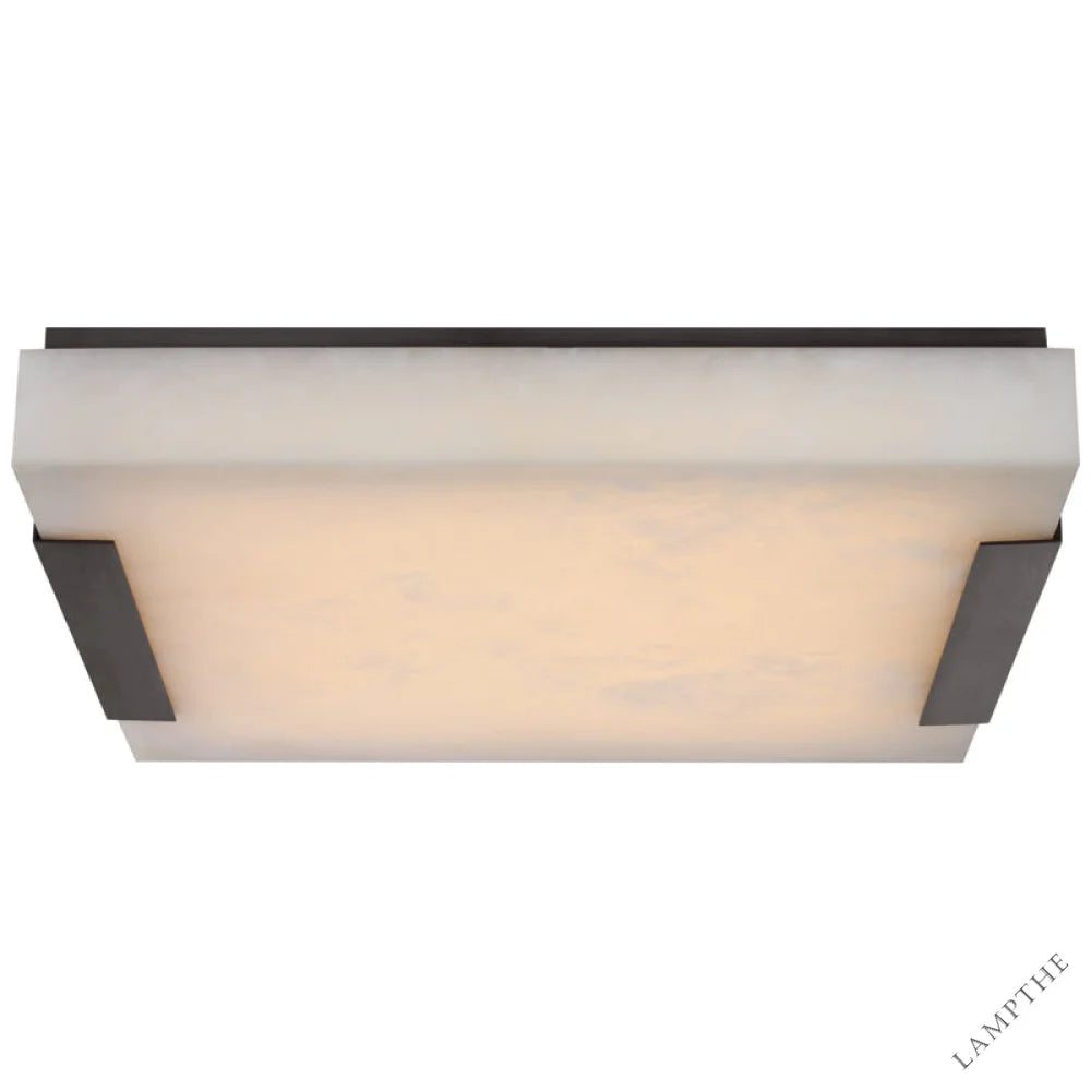 Alabaster Square Flush Mount Wall Sconce Lamp 3"H