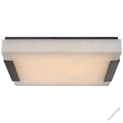 Alabaster Square Flush Mount Wall Sconce Lamp 3"H