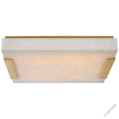 Alabaster Square Flush Mount Wall Sconce Lamp 3"H