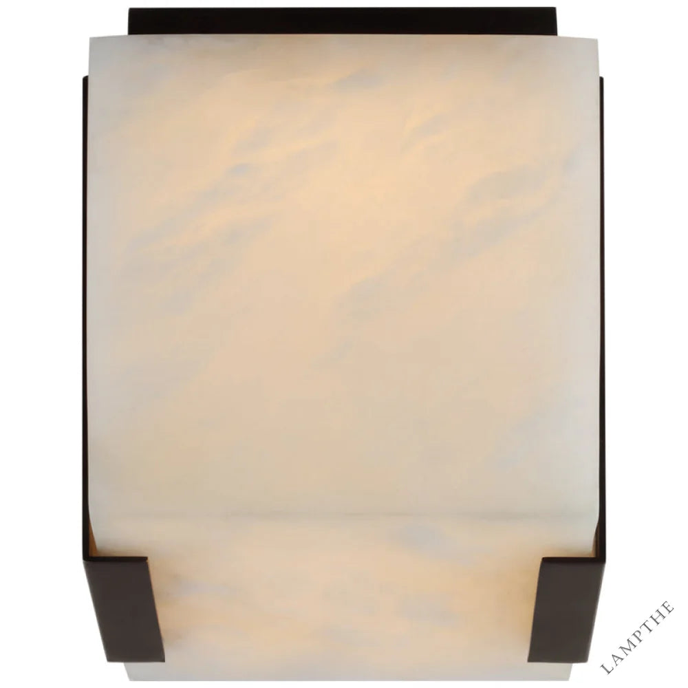 Alabaster Square Flush Mount Wall Sconce Lamp 6"H