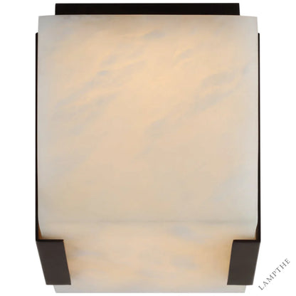Alabaster Square Flush Mount Wall Sconce Lamp 6"H