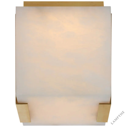 Alabaster Square Flush Mount Wall Sconce Lamp 6"H