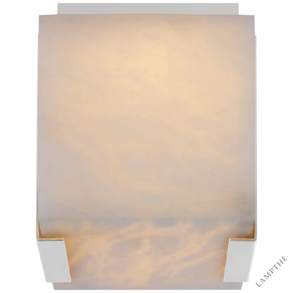 Alabaster Square Flush Mount Wall Sconce Lamp 6"H