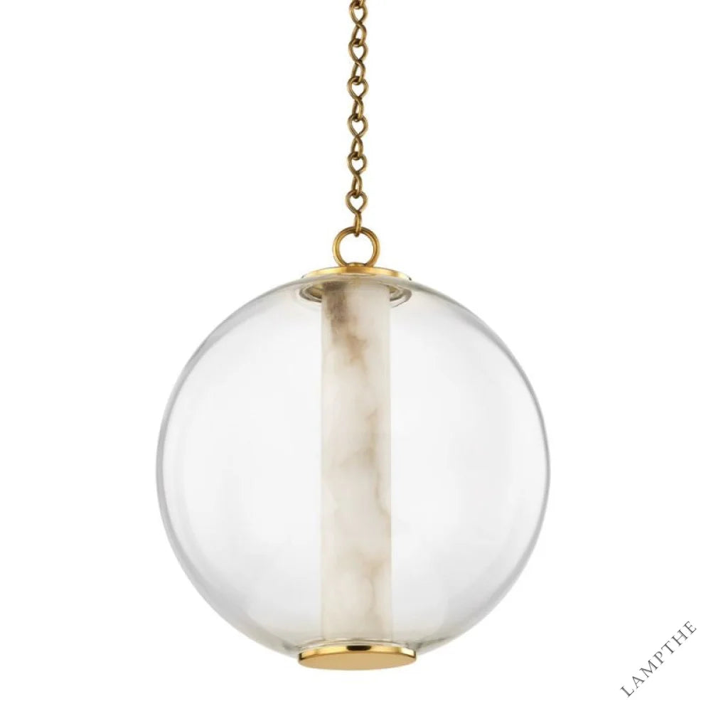 Alabaster Tube Glass Globe Pendant - jchandelier