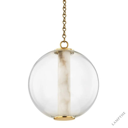 Alabaster Tube Glass Globe Pendant - jchandelier