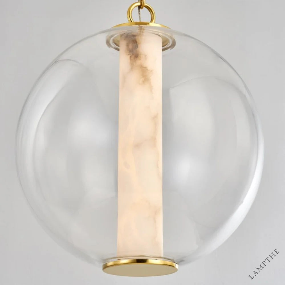 Alabaster Tube Glass Globe Pendant - jchandelier