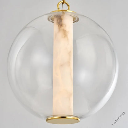 Alabaster Tube Glass Globe Pendant - jchandelier