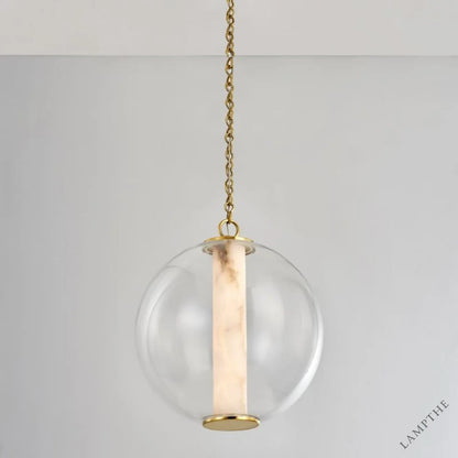 Alabaster Tube Glass Globe Pendant - jchandelier