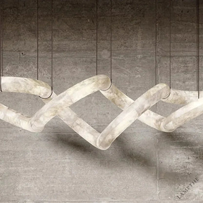 Alabaster Unique Curved Long Linear Chandelier