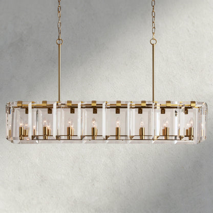 53" / Brass Amaya Rectangular Chandelier 40", 53"