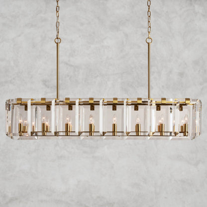 53" / Brass Amaya Rectangular Chandelier 40", 53"