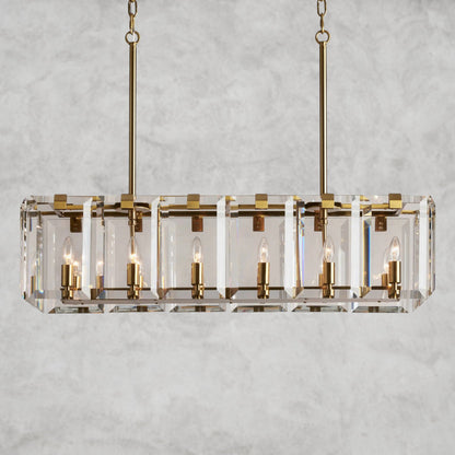 40" / Brass Amaya Rectangular Chandelier 40", 53"