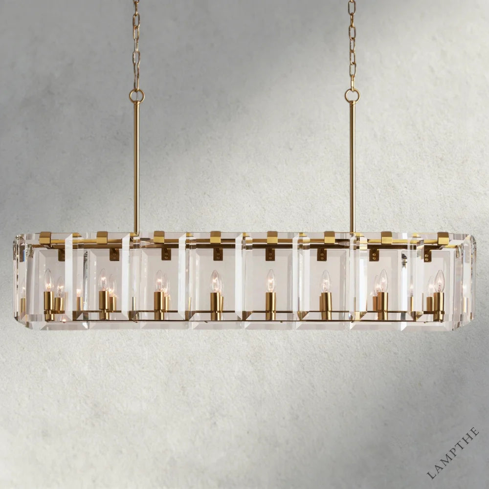 53" / Brass Amaya Rectangular Chandelier 40", 53"