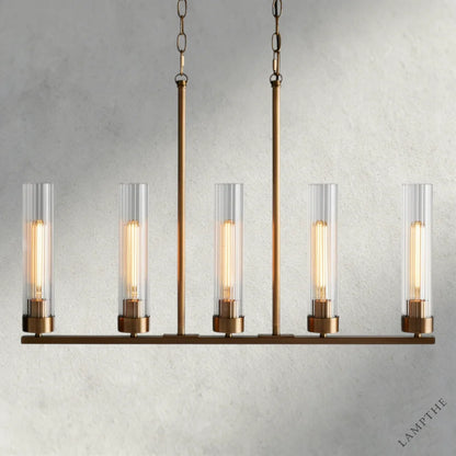Brass Andreas 5-Light Linear Chandelier
