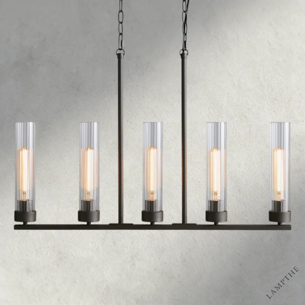 Bronze Andreas 5-Light Linear Chandelier
