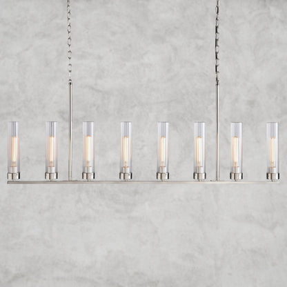 8 Light / Nickle Andreas Linear Chandelier