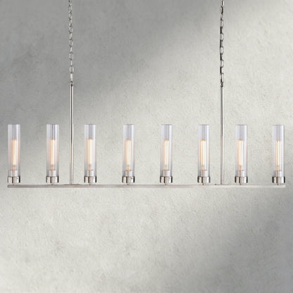 8 Light / Nickle Andreas Linear Chandelier