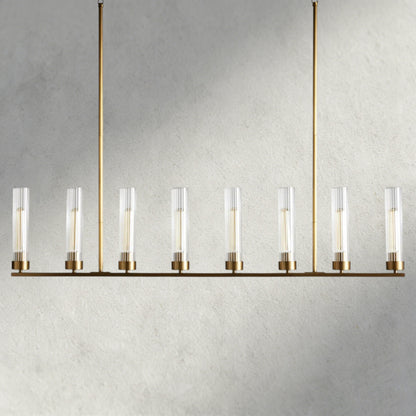 8 Light / Brass Andreas Linear Chandelier