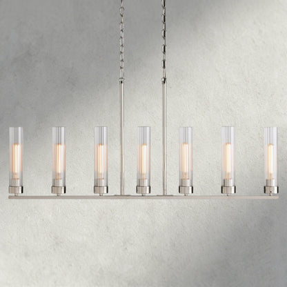 7 Light / Nickle Andreas Linear Chandelier