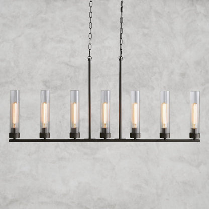 7 Light / Bronze Andreas Linear Chandelier