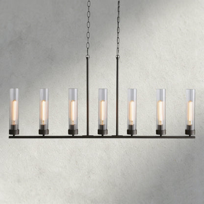 7 Light / Bronze Andreas Linear Chandelier
