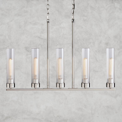 5 Light / Nickle Andreas Linear Chandelier