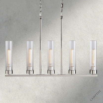 5 Light / Nickle Andreas Linear Chandelier