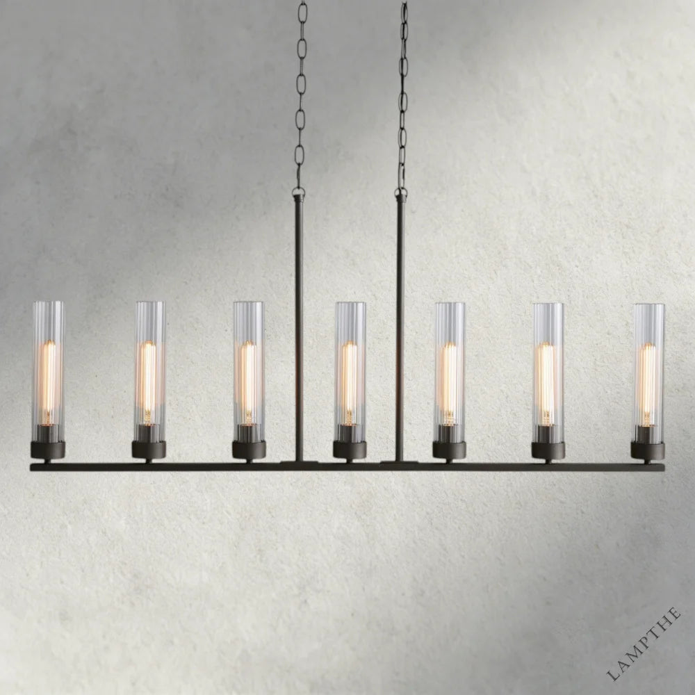 7 Light / Bronze Andreas Linear Chandelier