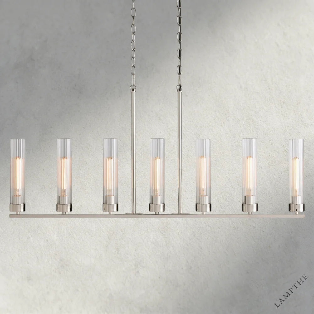 7 Light / Nickle Andreas Linear Chandelier