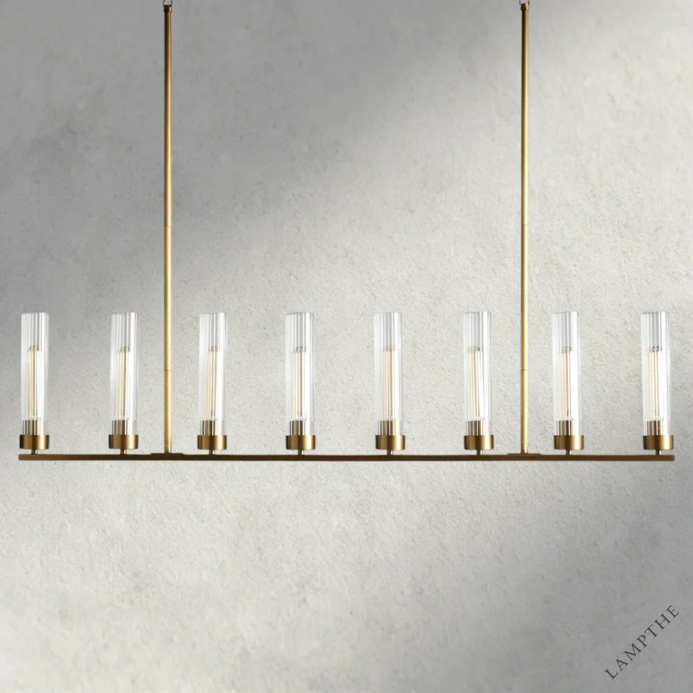 8 Light / Brass Andreas Linear Chandelier