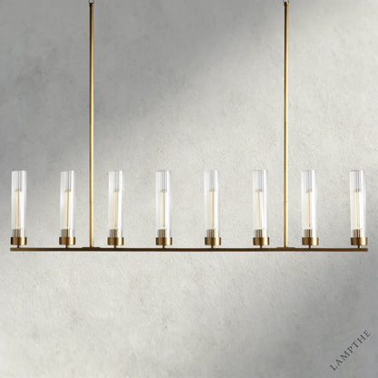 8 Light / Brass Andreas Linear Chandelier